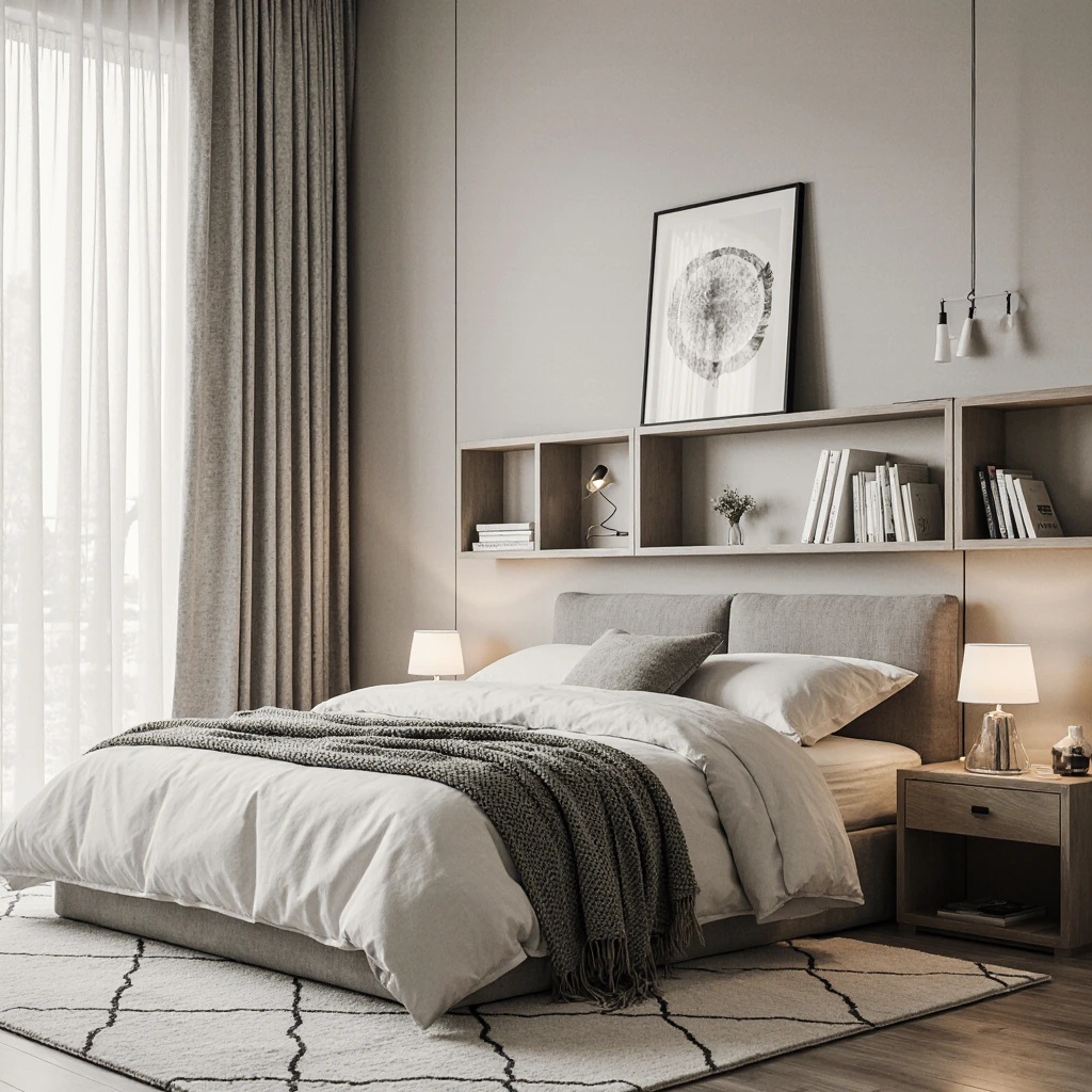 Small Bedroom Design with a Floor Bed