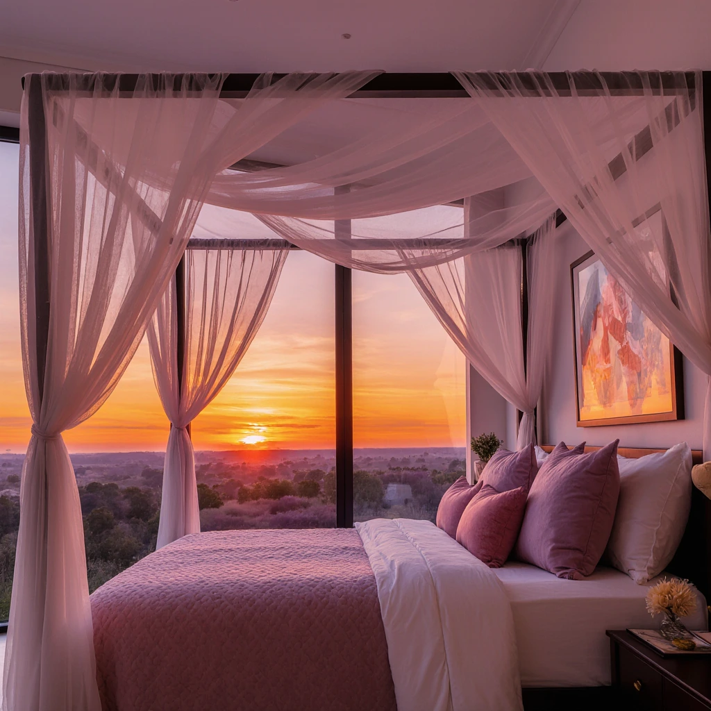 g the Perfect Sunset Decor Bedroom with a Canopy Bed