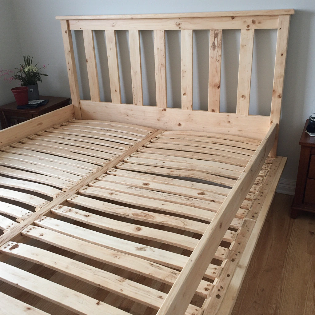 DIY wood bed frame